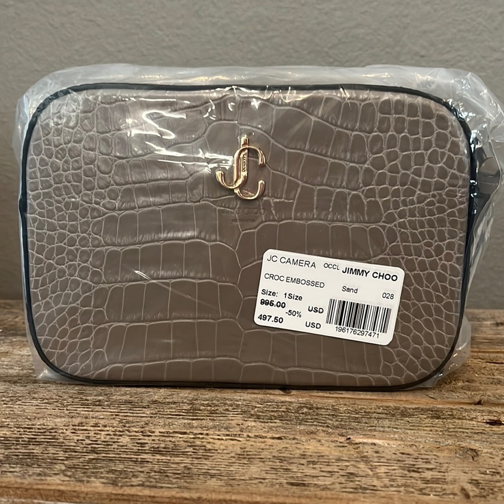 Jimmy Choo Croc Embossed Camera Bag